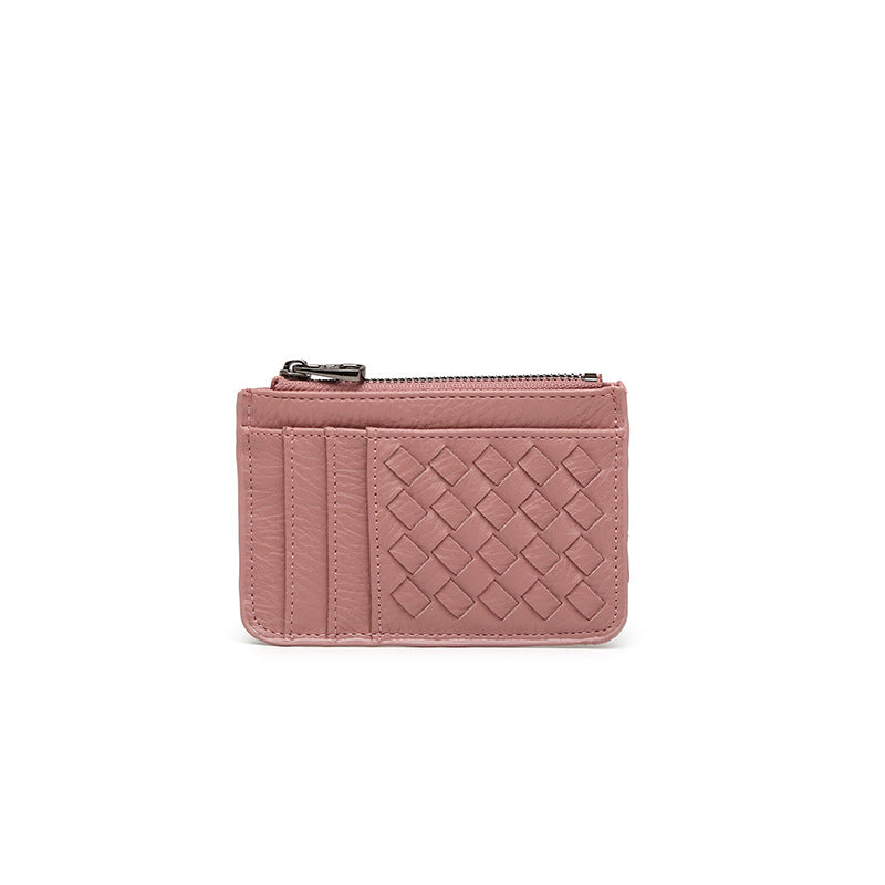 新款拉链女士零钱包韩版编织多卡位名片卡包证件卡套钥匙扣小钱包