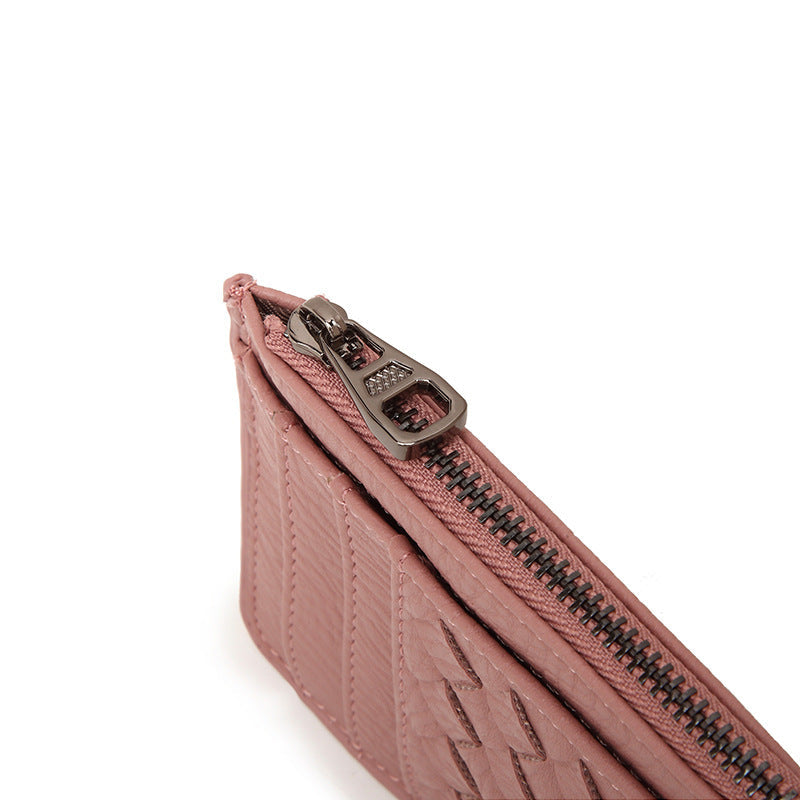 新款拉链女士零钱包韩版编织多卡位名片卡包证件卡套钥匙扣小钱包