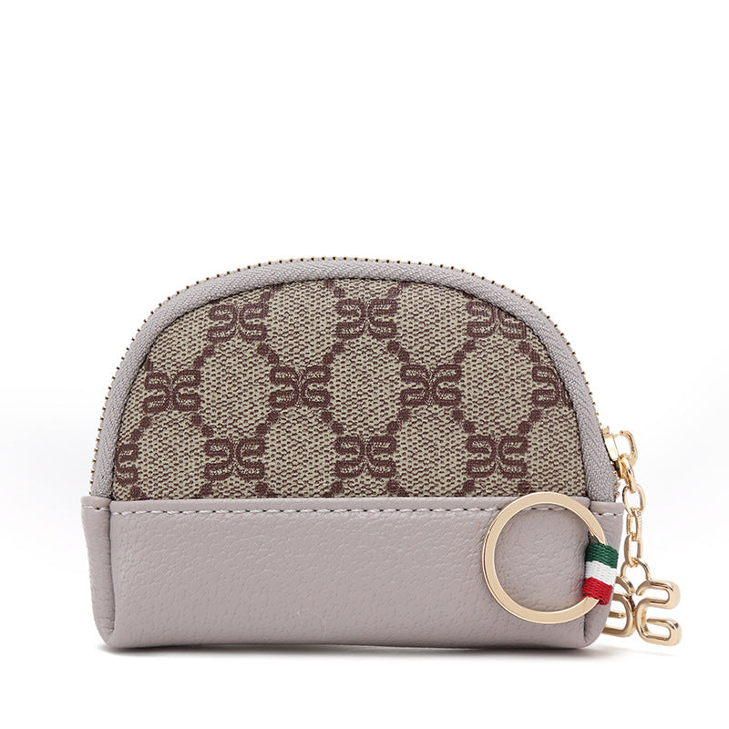 2025春季 女包欧美印花女零钱包钱夹PVC撞色小拉链包包 一件代发