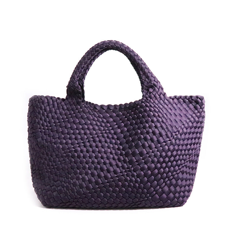 现货批发新款包包女2025韩版时尚手提包编织撞色单肩包 一件代发