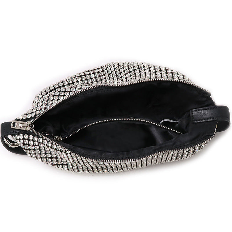 跨境2024网红新款钻石包包女春夏时尚潮流小众设计手提方包腋下包