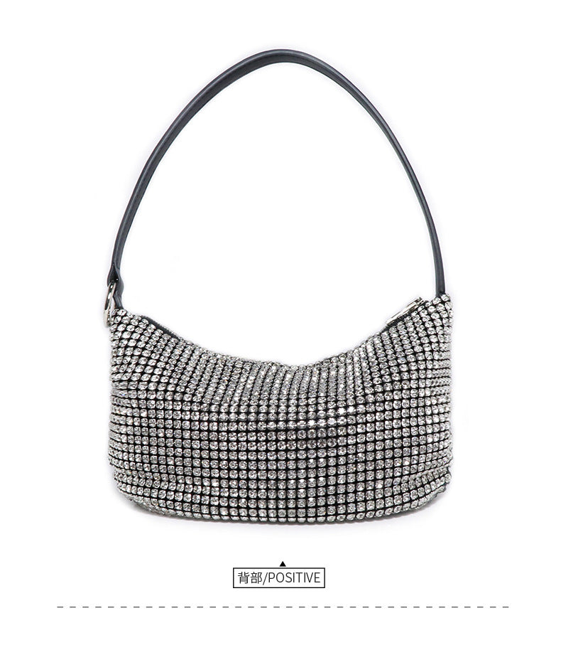 跨境2024网红新款钻石包包女春夏时尚潮流小众设计手提方包腋下包