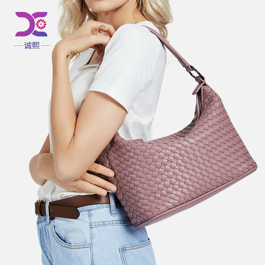 2025新款手工编织女包韩版女式单肩包手提菜篮子女包亚马逊爆款包