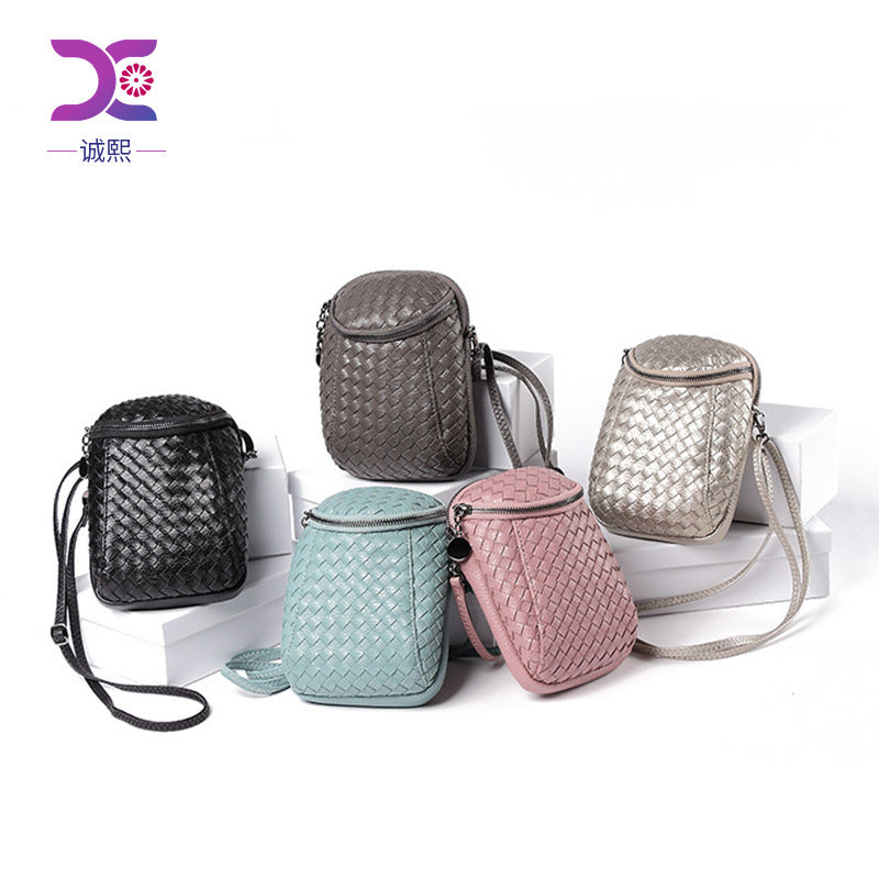 女包批发2025新款韩版单肩斜挎包迷你编织手机包零钱包  一件代发