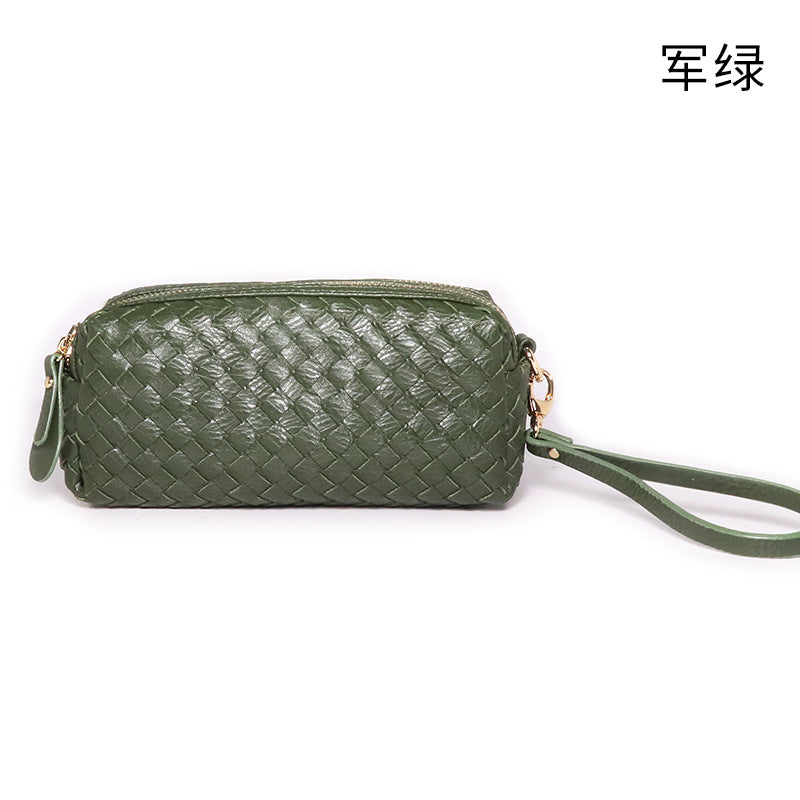 2024春季新款pu韩版女包编织手拿包韩版单肩女士斜跨迷你小方包