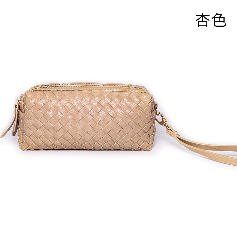 2024春季新款pu韩版女包编织手拿包韩版单肩女士斜跨迷你小方包