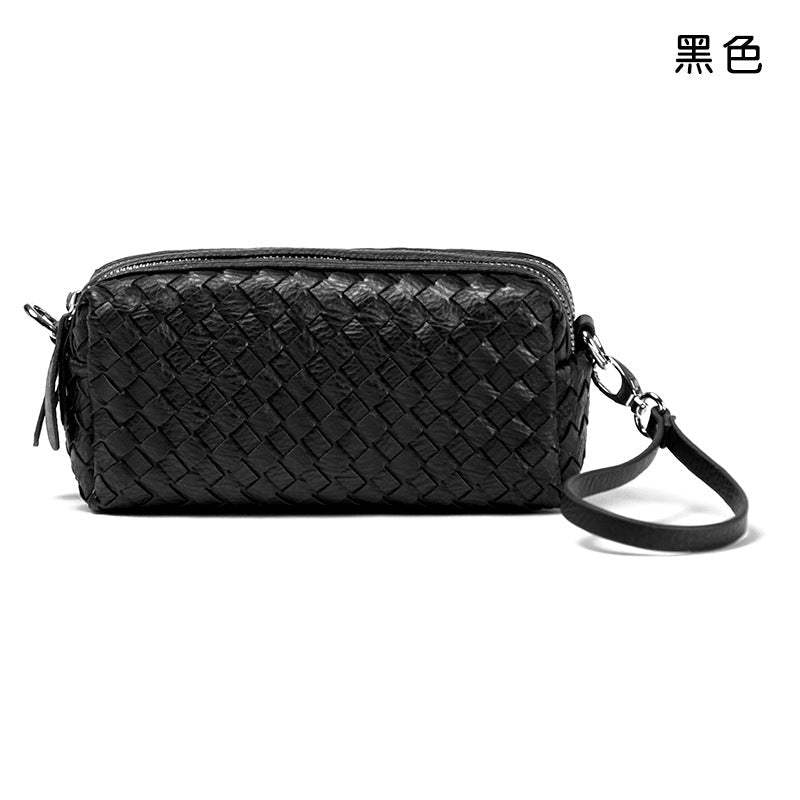 2024春季新款pu韩版女包编织手拿包韩版单肩女士斜跨迷你小方包