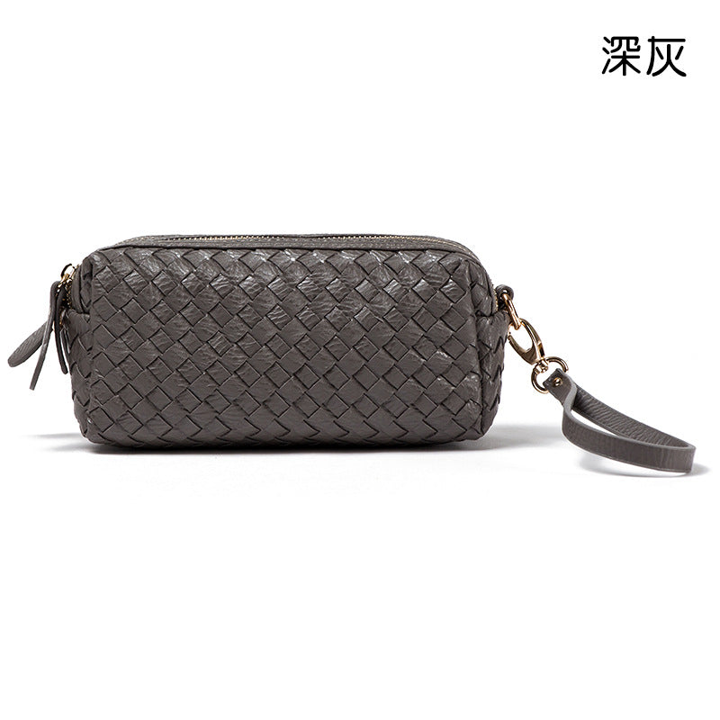 2024春季新款pu韩版女包编织手拿包韩版单肩女士斜跨迷你小方包