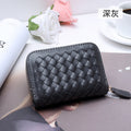 2025新款时尚零钱包卡包女手工编织多隔层多卡位银行卡卡包收纳包