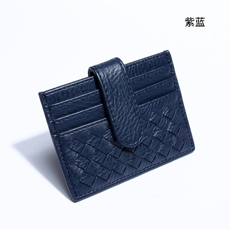 时尚超薄编织卡包纯色证件卡位卡槽证件位收纳小包便携式卡片卡套