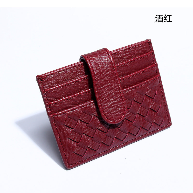 时尚超薄编织卡包纯色证件卡位卡槽证件位收纳小包便携式卡片卡套