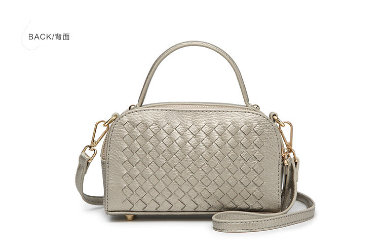 秋冬百搭编织波士顿包单肩手提斜挎2023新款休闲大容量双拉枕头包