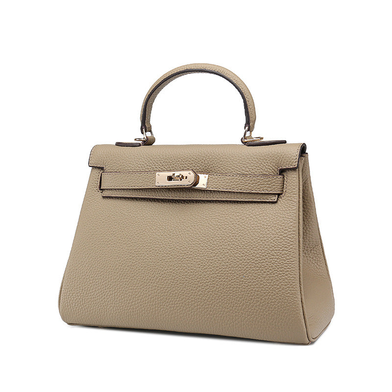 togo头层牛皮凯丽包高级感轻奢真皮女包通勤单肩斜挎包凯莉手提包