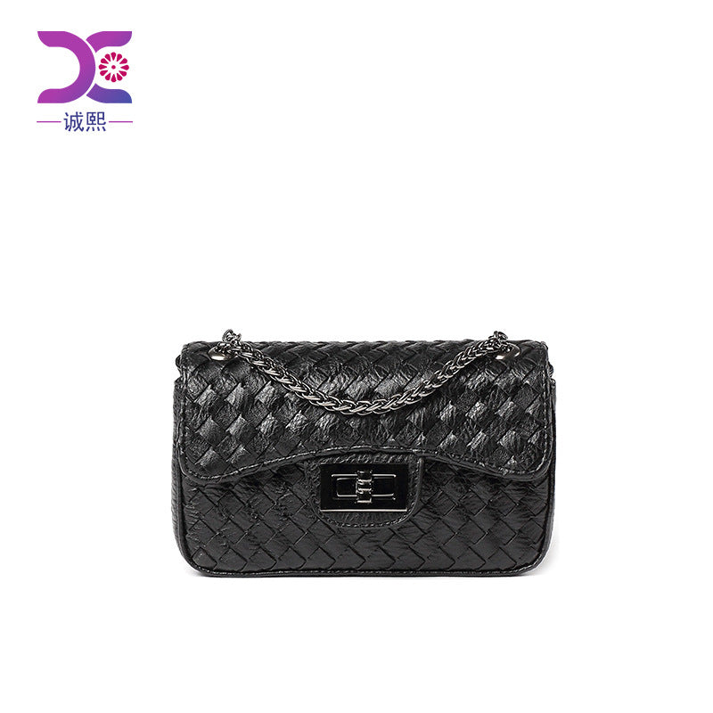 女包包2025新款小香风迷你编织链条小方包韩版时尚女包 一件代发