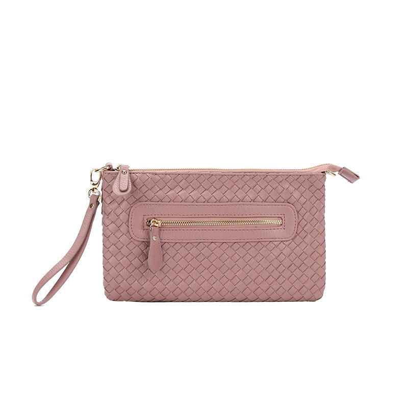工厂直销2025新款韩版手工编织单肩斜挎多功能商务女士手拿信封包