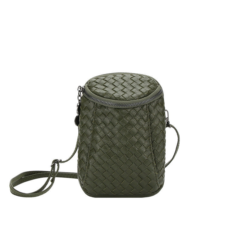 女包批发2025新款韩版单肩斜挎包迷你编织手机包零钱包  一件代发