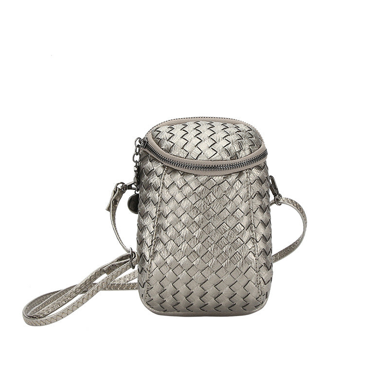 女包批发2025新款韩版单肩斜挎包迷你编织手机包零钱包  一件代发