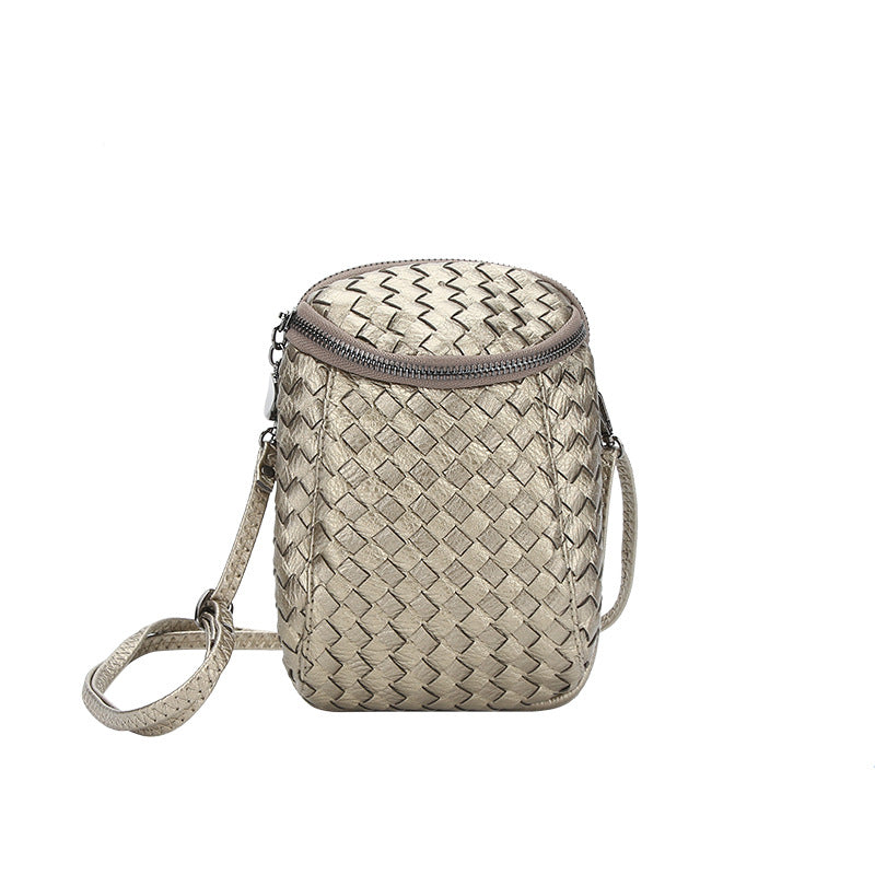 女包批发2025新款韩版单肩斜挎包迷你编织手机包零钱包  一件代发