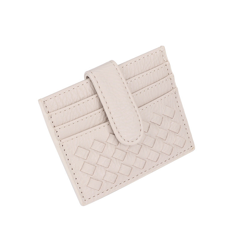 时尚超薄编织卡包纯色证件卡位卡槽证件位收纳小包便携式卡片卡套
