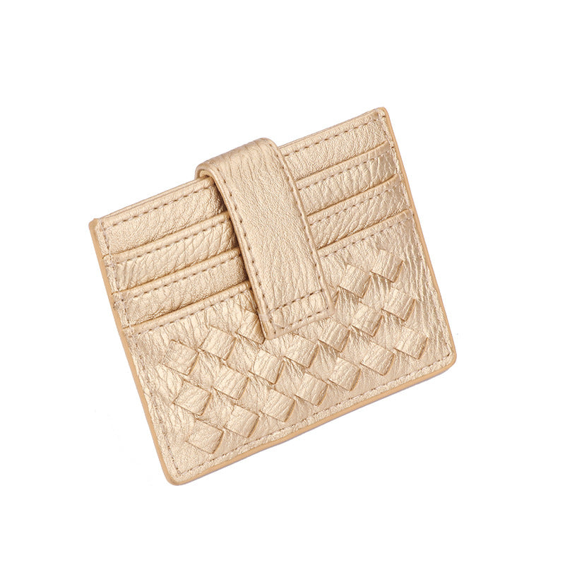 时尚超薄编织卡包纯色证件卡位卡槽证件位收纳小包便携式卡片卡套