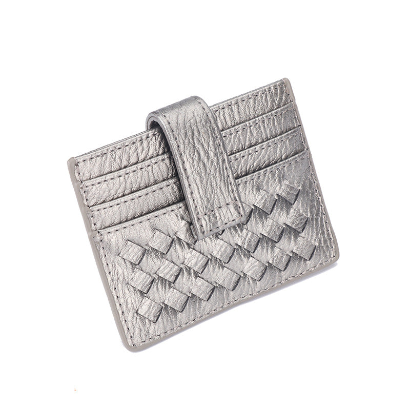 时尚超薄编织卡包纯色证件卡位卡槽证件位收纳小包便携式卡片卡套