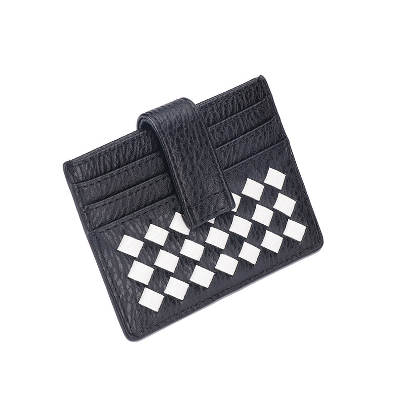 时尚超薄编织卡包纯色证件卡位卡槽证件位收纳小包便携式卡片卡套