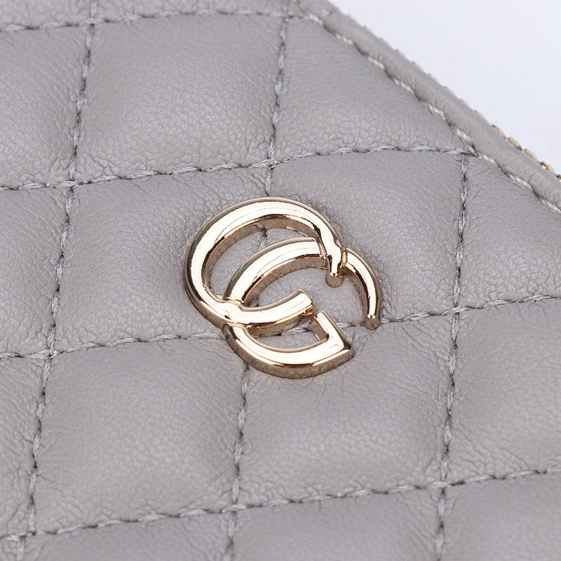 钱包女 2024新款韩版时尚短款菱格流苏手拿包零钱包 卡包一件代发