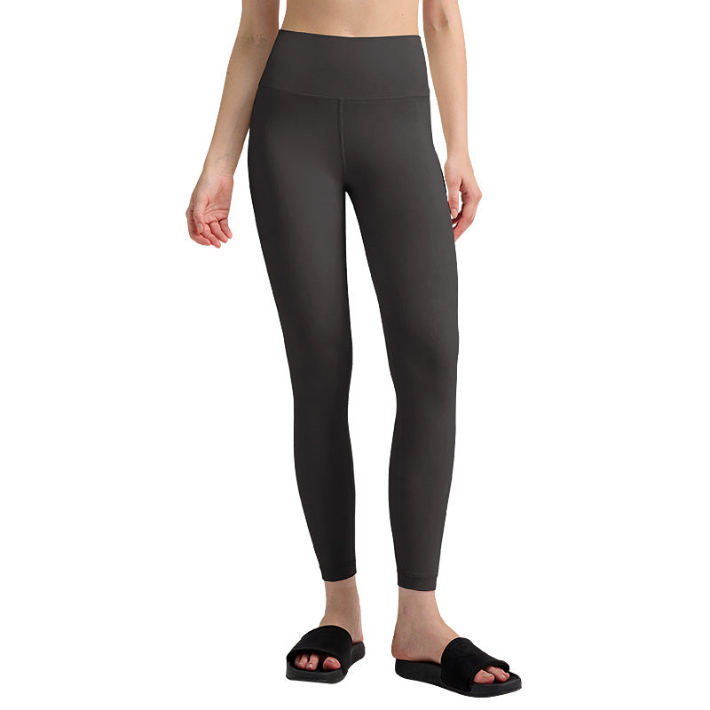 高腰lulu瑜伽裤女裸感透气速干健身裤蜜桃提臀磨毛运动紧身裤25”