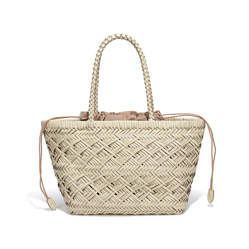法式高级感编织菜篮子母包复古潮流简约手提包时尚休闲单肩腋下包