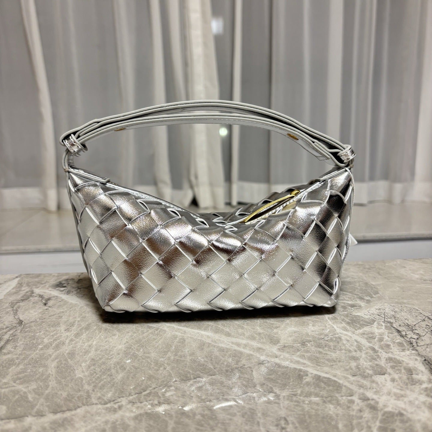 2025春季新款编织真皮手拎饭盒包小众设计简约跨境单肩斜挎女包包