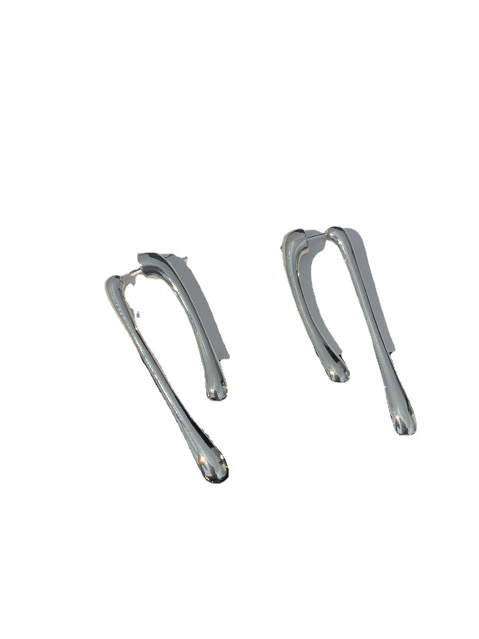 BＶ风22新款条形耳钉女个性高级感气质港风黄铜镀金长款几何耳环