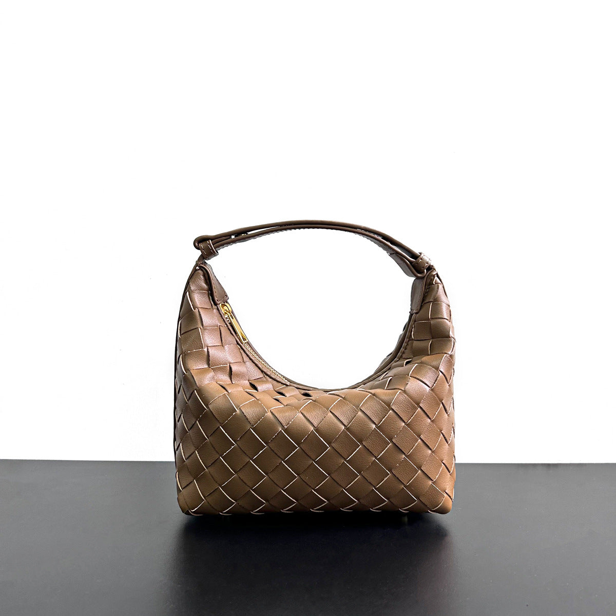 小众设计真皮编织包饭盒小包2023新款手提斜挎包高级感单肩腋下包