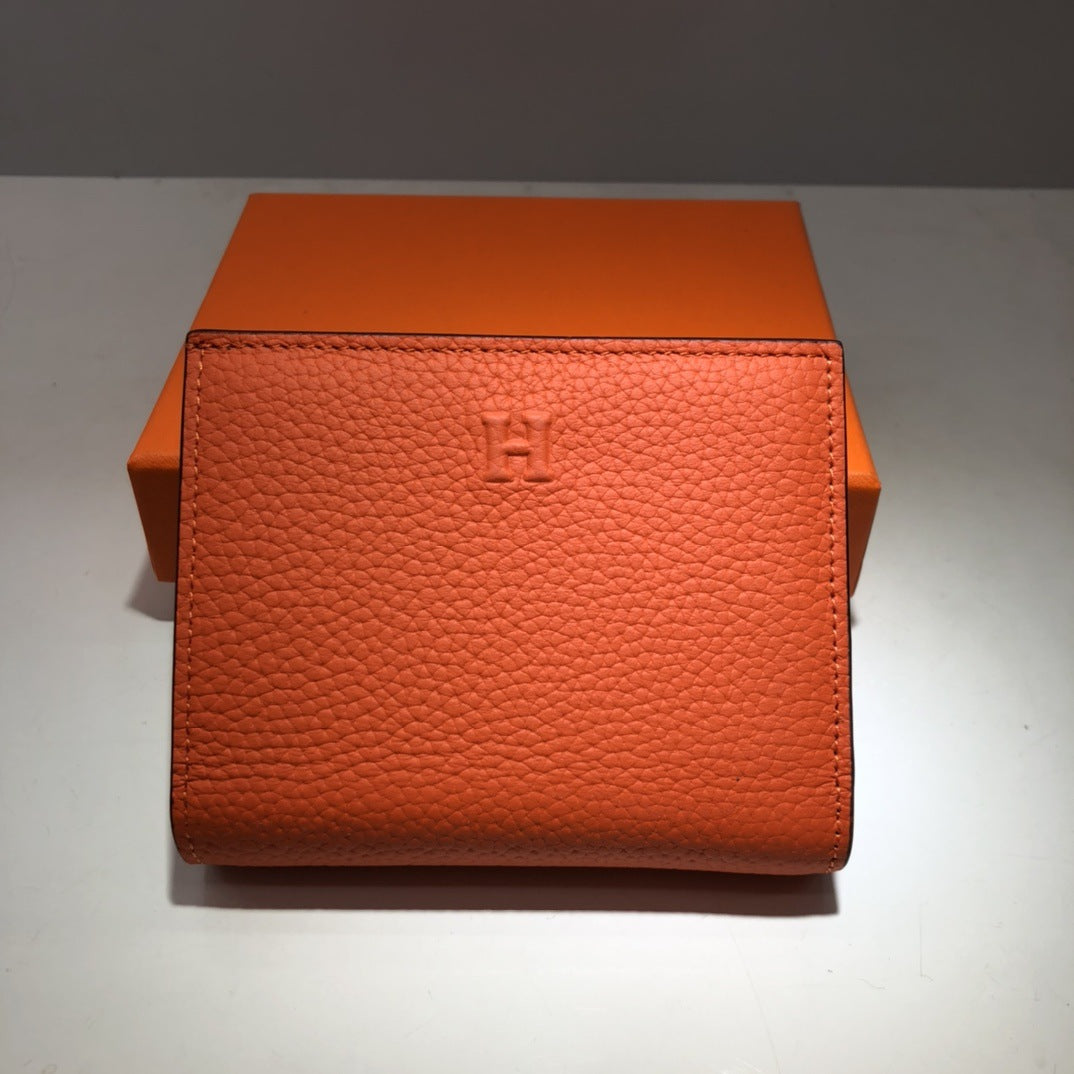 H家荔枝纹短款钱包 多功能凯莉链条包零钱包一体单肩斜挎小方包女