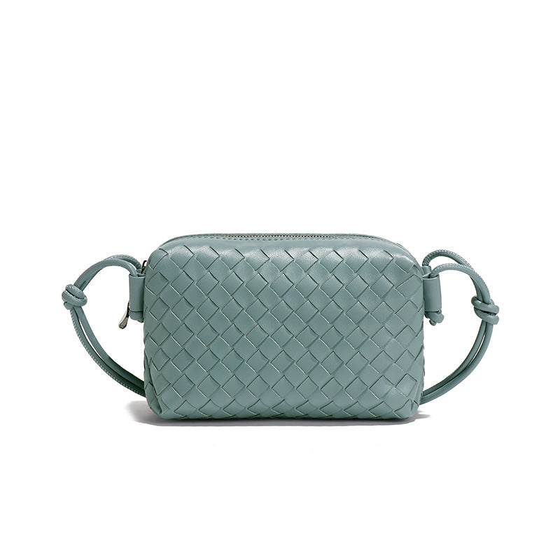 夏季新款马卡龙小巧手工编织批发女包简约纯色时尚百搭斜挎小方包