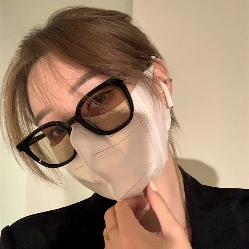 2025年茶色圆框墨镜女高级感时尚韩系素颜显脸小防紫外线太阳镜男