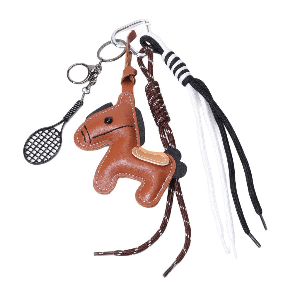 皮革包挂马年潮牌挂绳小马箱包挂件马上有钱钥匙扣搭配辅料挂坠