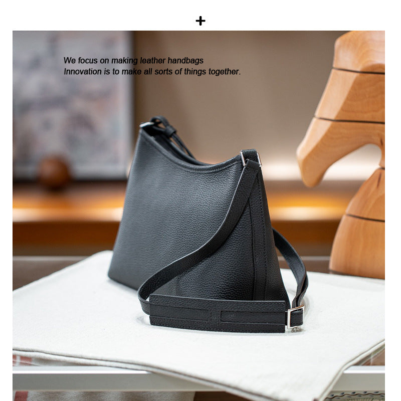 潮牌2025复古真皮包小众设计简约百搭单肩包头层牛皮气质斜挎女包