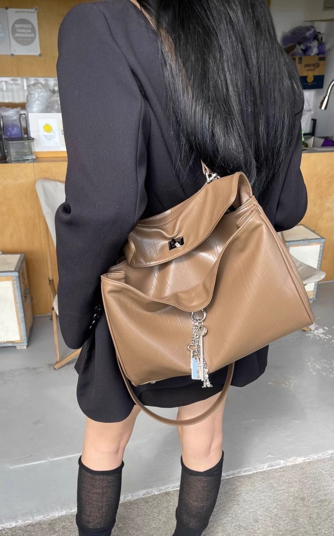 百搭高级感鳄鱼纹腋下凯莉包包女大容量拖特手提斜挎包一件代发