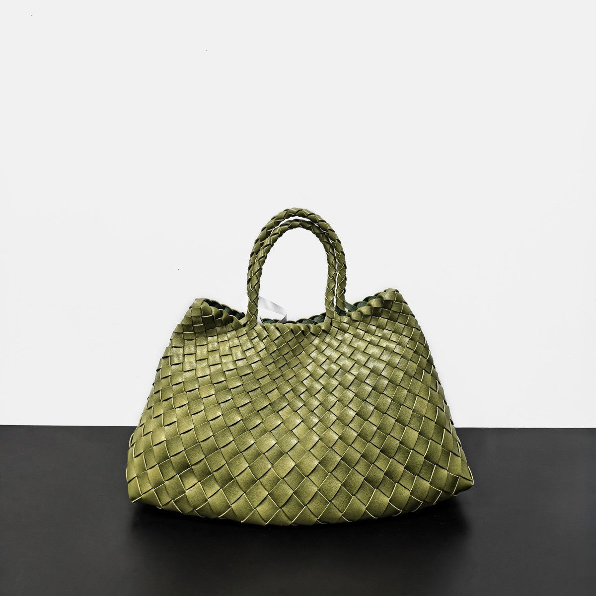 高级感纯色大容量子母手提包纯手工编织女包复古潮流菜篮子托特包