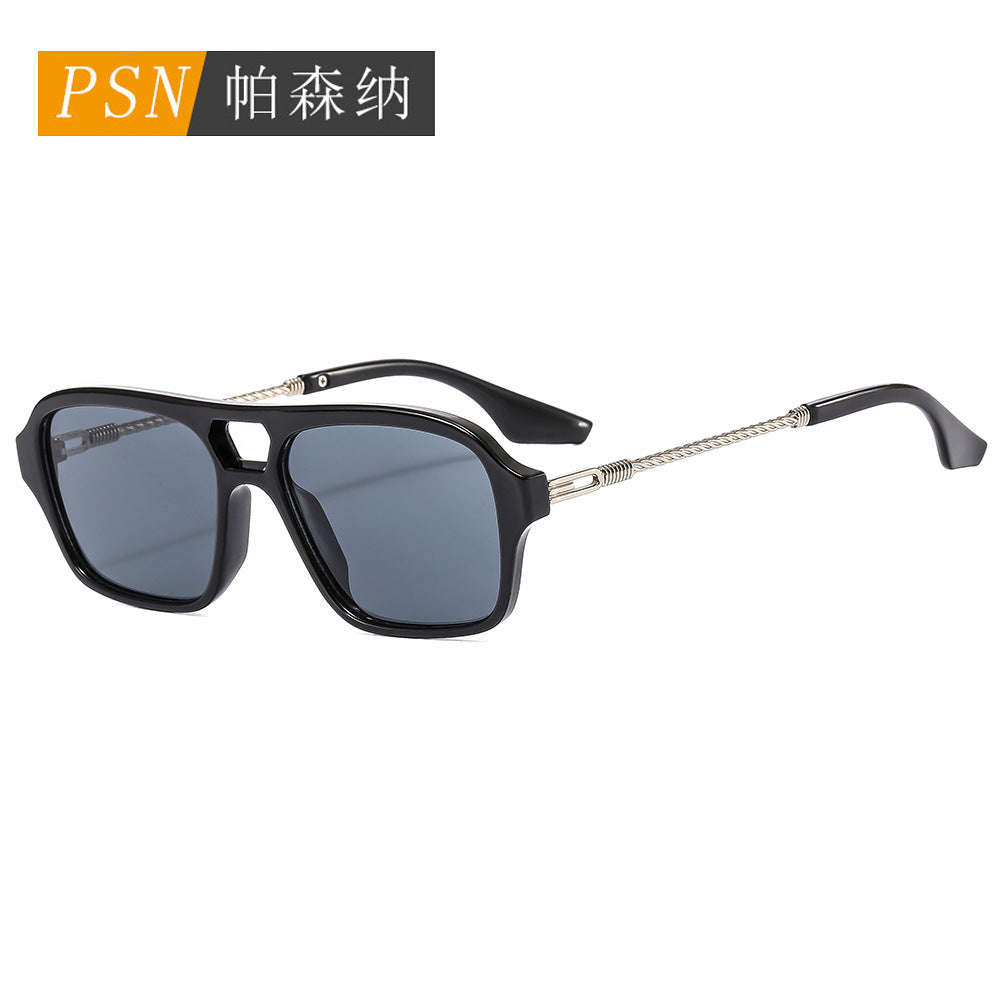 升级款飞行员太阳眼镜韩版方形小框墨镜小众街拍素颜装饰眼镜框架