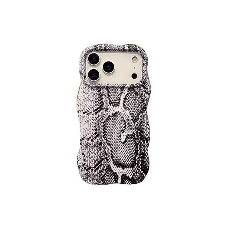 高级感蟒蛇纹适用苹果17promax手机壳iPhone16波浪菲林二合一1514