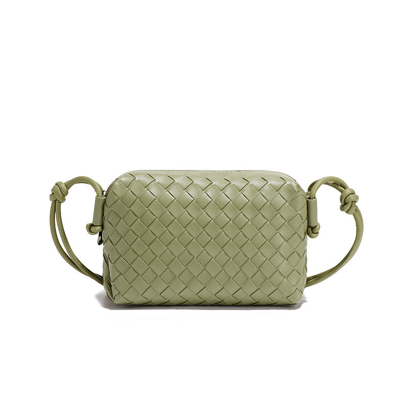 夏季新款马卡龙小巧手工编织批发女包简约纯色时尚百搭斜挎小方包