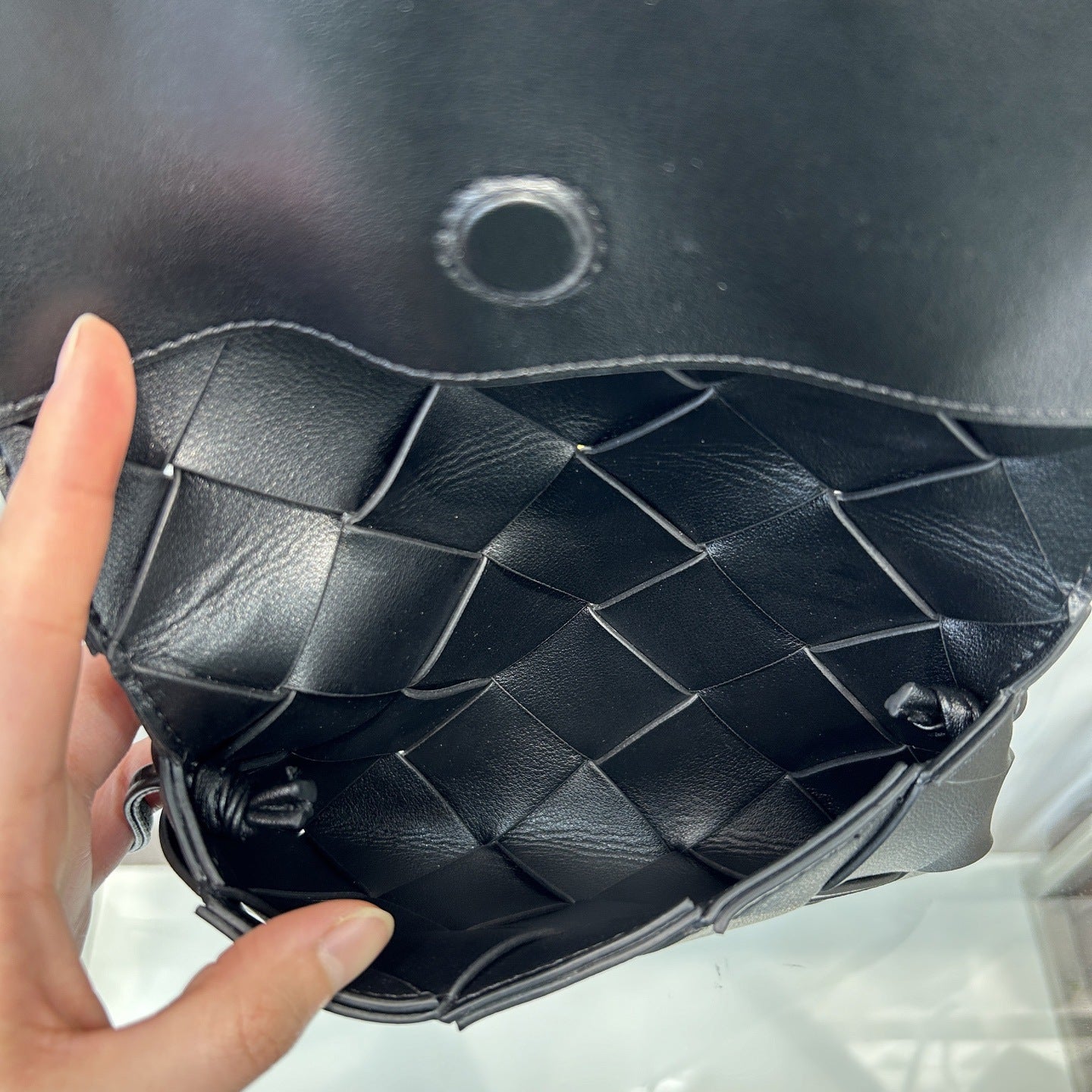 新款潮流真皮手工编织夹子包跨境肩带单肩斜挎厂家直销手机包