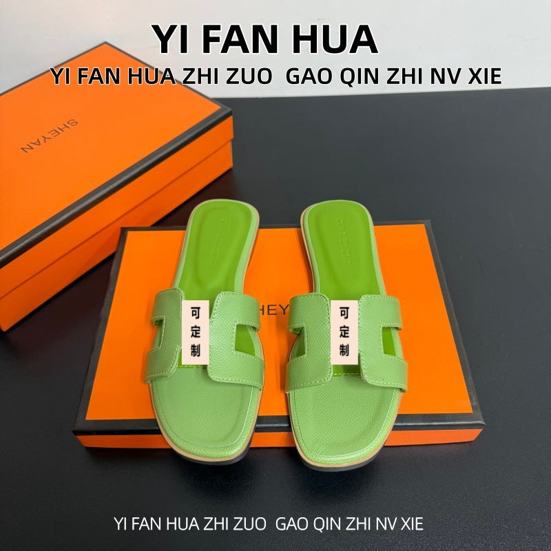 升级版手掌纹外贸现货批发平底拖鞋经典款一字拖休闲沙滩时尚拖鞋