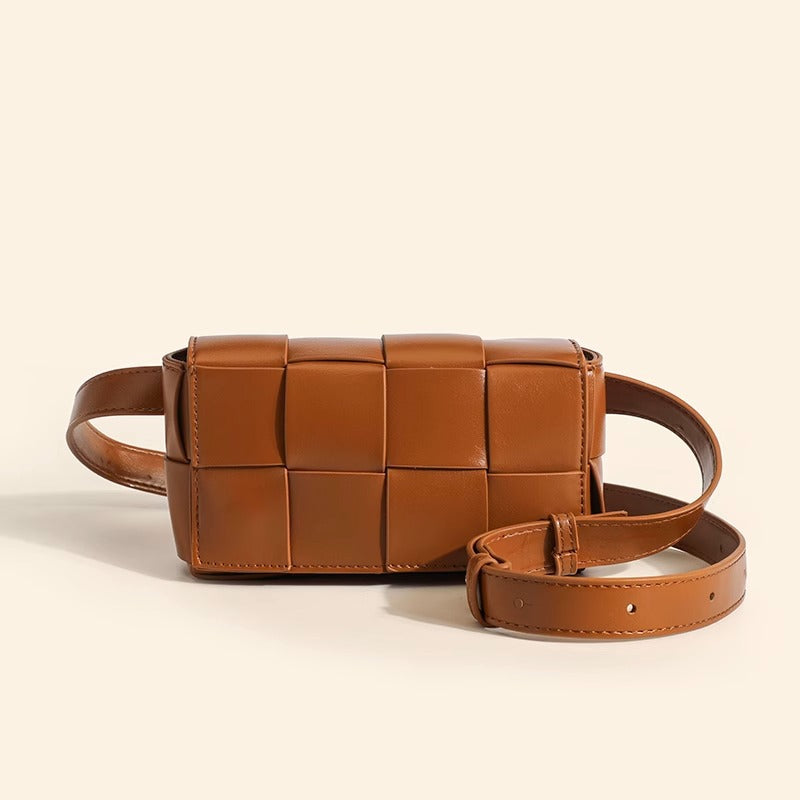 女包时尚百搭2023新款潮夏季休闲编织包运动单肩斜挎包真皮小方包