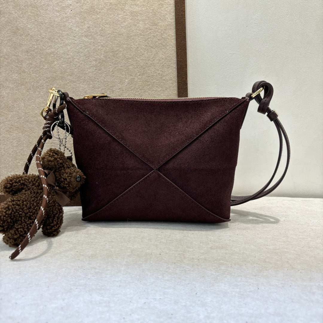 2024秋冬新款迷你几何腋下包挂件拉链单肩斜挎小包女轻便百搭潮流