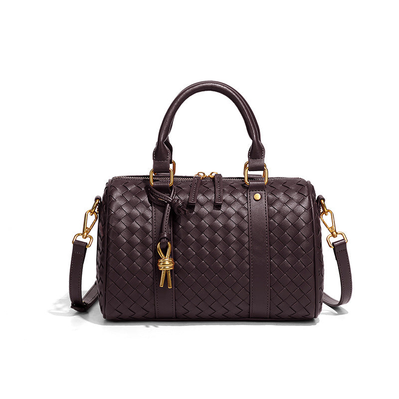 个性高级感复古手提包实用百搭单肩斜挎手工编织女包波士顿枕头包