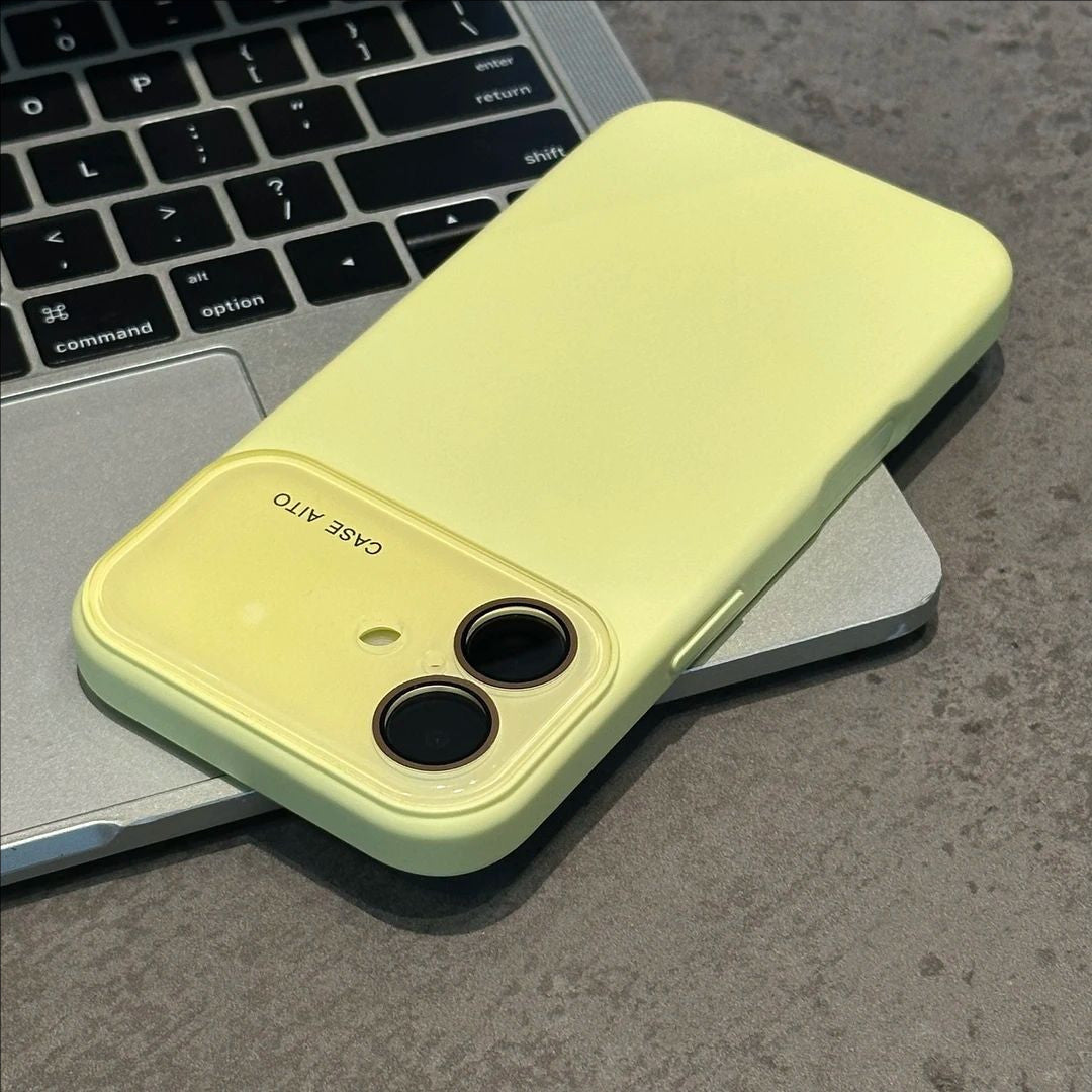 ins风跨境爆款液态大视窗苹果17Promax手机壳纯色iPhone16软硅胶