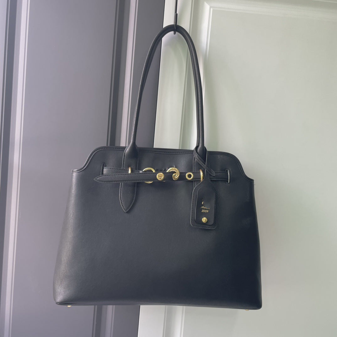 缪家秋冬新款复古美拉德百搭磨砂tote手提单肩包腋下包公文托特包