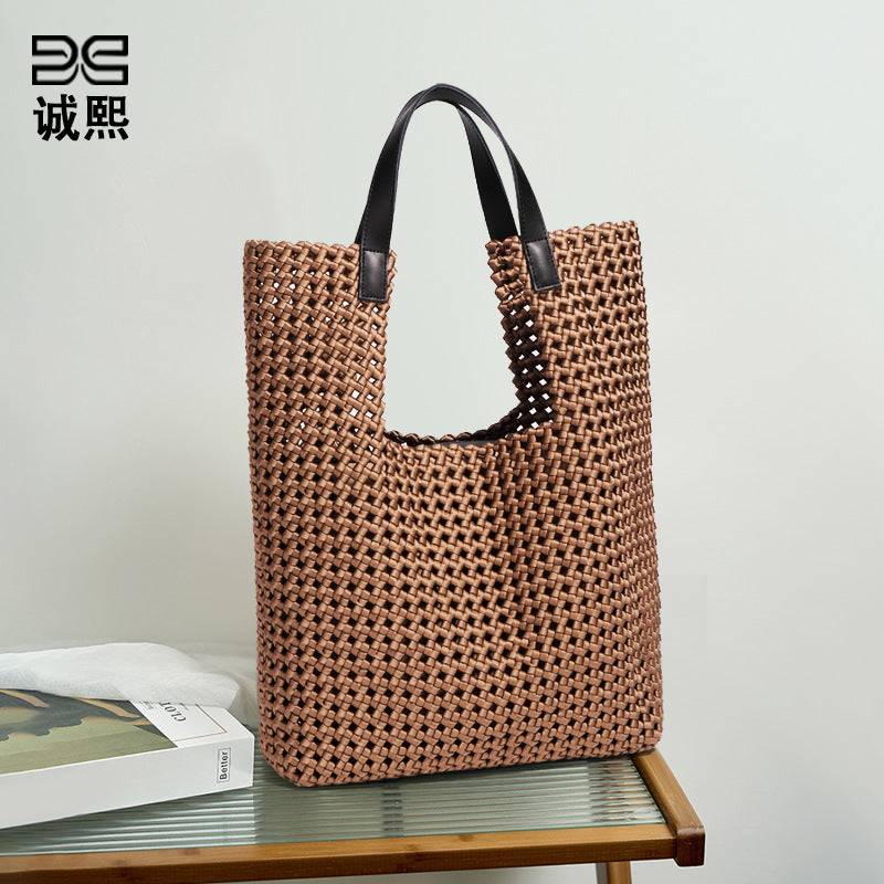 时尚韩版大容量托特包手工编织包风车结子母手提包休闲单肩腋下包